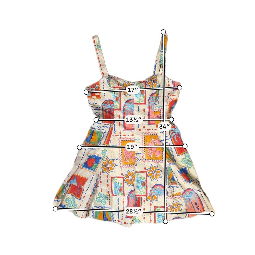 House Of Harlow 1960 Dress Sz M Multicolor Floral Fit & Flare Sundress - Picture 5 of 10